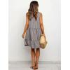 image:imageIDEALSANXUN Womens Gingham Dress Spring Summer Beach Sleeveless A Line Midi SundressBrown