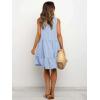 image:imageIDEALSANXUN Womens Gingham Dress Spring Summer Beach Sleeveless A Line Midi SundressLight Blue