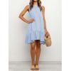 image:imageIDEALSANXUN Womens Gingham Dress Spring Summer Beach Sleeveless A Line Midi SundressLight Blue