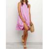 image:imageIDEALSANXUN Womens Gingham Dress Spring Summer Beach Sleeveless A Line Midi SundressPink