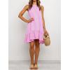 image:imageIDEALSANXUN Womens Gingham Dress Spring Summer Beach Sleeveless A Line Midi SundressPink