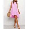 image:imageIDEALSANXUN Womens Gingham Dress Spring Summer Beach Sleeveless A Line Midi SundressPink