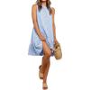 image:imageIDEALSANXUN Womens Gingham Dress Spring Summer Beach Sleeveless A Line Midi SundressLight Blue