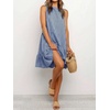 image:imageIDEALSANXUN Womens Gingham Dress Spring Summer Beach Sleeveless A Line Midi SundressBlue