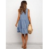 image:imageIDEALSANXUN Womens Gingham Dress Spring Summer Beach Sleeveless A Line Midi SundressBlue