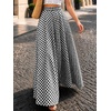 image:imageIDEALSANXUN Womens Gingham Maxi Skirt Spring Summer High Waisted Flowy Beach Boho Long Pleated SkirtBlack