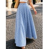 image:imageIDEALSANXUN Womens Gingham Maxi Skirt Spring Summer High Waisted Flowy Beach Boho Long Pleated SkirtBlue