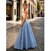 image:imageIDEALSANXUN Womens Gingham Maxi Skirt Spring Summer High Waisted Flowy Beach Boho Long Pleated SkirtBlue