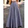 image:imageIDEALSANXUN Womens Gingham Maxi Skirt Spring Summer High Waisted Flowy Beach Boho Long Pleated SkirtNavy