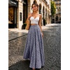 image:imageIDEALSANXUN Womens Gingham Maxi Skirt Spring Summer High Waisted Flowy Beach Boho Long Pleated SkirtNavy