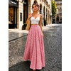 image:imageIDEALSANXUN Womens Gingham Maxi Skirt Spring Summer High Waisted Flowy Beach Boho Long Pleated SkirtRed