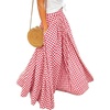 image:imageIDEALSANXUN Womens Gingham Maxi Skirt Spring Summer High Waisted Flowy Beach Boho Long Pleated SkirtRed