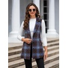 image:imageIDEALSANXUN Plaid Vest for Women Fall Winter Sleeveless Blazer JacketsBrown Blue