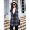 image:imageIDEALSANXUN Plaid Vest for Women Fall Winter Sleeveless Blazer JacketsBrown Blue
