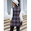 image:imageIDEALSANXUN Plaid Vest for Women Fall Winter Sleeveless Blazer JacketsBrown Blue