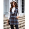 image:imageIDEALSANXUN Plaid Vest for Women Fall Winter Sleeveless Blazer JacketsBrown Blue