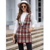 image:imageIDEALSANXUN Plaid Vest for Women Fall Winter Sleeveless Blazer JacketsBurgundy