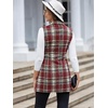 image:imageIDEALSANXUN Plaid Vest for Women Fall Winter Sleeveless Blazer JacketsBurgundy