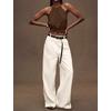 image:imageIDEALSANXUN Womens Crop Linen Halter Tops Summer High Neck Tank Tops Sleeveless ShirtsCoffee