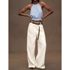 image:imageIDEALSANXUN Womens Crop Linen Halter Tops Summer High Neck Tank Tops Sleeveless ShirtsLight Blue