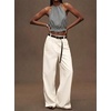 image:imageIDEALSANXUN Womens Crop Linen Halter Tops Summer High Neck Tank Tops Sleeveless ShirtsStriped Black
