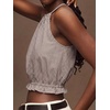 image:imageIDEALSANXUN Womens Crop Linen Halter Tops Summer High Neck Tank Tops Sleeveless ShirtsStriped Brown