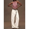 image:imageIDEALSANXUN Womens Crop Linen Halter Tops Summer High Neck Tank Tops Sleeveless ShirtsStriped Wine