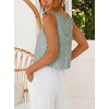 image:imageIDEALSANXUN Womens Gingham Crop Tank Tops 2026 Spring Summer Sleeveless Vest TopStriped Dark Green