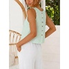 image:imageIDEALSANXUN Womens Gingham Crop Tank Tops 2026 Spring Summer Sleeveless Vest TopStriped Green