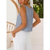 image:imageIDEALSANXUN Womens Gingham Crop Tank Tops 2026 Spring Summer Sleeveless Vest TopStriped Navy
