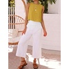 image:imageIDEALSANXUN Womens Linen Crop Tank Tops 2026 Spring Summer Beach Sleeveless TopsMustard Yellow