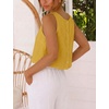 image:imageIDEALSANXUN Womens Linen Crop Tank Tops 2026 Spring Summer Beach Sleeveless TopsMustard Yellow