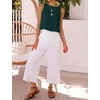 image:imageIDEALSANXUN Womens Linen Crop Tank Tops 2026 Spring Summer Beach Sleeveless TopsTeal