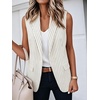image:imageIDEALSANXUN Womens Vest Fashion Dressy Notch Lapel Sleeveless Blazer Suit Jackets Office Work ClothesStriped White