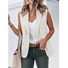 image:imageIDEALSANXUN Womens Vest Fashion Dressy Notch Lapel Sleeveless Blazer Suit Jackets Office Work ClothesStriped White