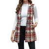 image:imageIDEALSANXUN Plaid Vest for Women Fall Winter Sleeveless Blazer JacketsBurgundy