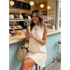 image:imageIDEALSANXUN Womens Gingham Dress Spring Summer Beach Boho Sleeveless Mini SundressBeige
