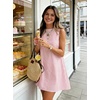 image:imageIDEALSANXUN Womens Gingham Dress Spring Summer Beach Boho Sleeveless Mini SundressStriped Pink