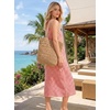 image:imageIDEALSANXUN Womens Gingham Dress Spring Summer Beach Casual Sleeveless Midi SundressesWatermelon