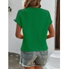image:imageIDEALSANXUN Womens Ruffle Short Sleeve Tops Dressy Casual Summer Crew Neck Textured Shirts Tee BlouseGreen