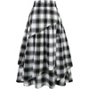 image:imageIDEALSANXUN Womens Long Plaid Skirts High Waisted Renaissance Maxi SkirtBlackwhite