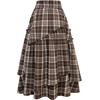 image:imageIDEALSANXUN Womens Long Plaid Skirts High Waisted Renaissance Maxi SkirtBrown