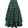 image:imageIDEALSANXUN Womens Long Plaid Skirts High Waisted Renaissance Maxi SkirtGreen 02