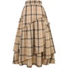 image:imageIDEALSANXUN Womens Long Plaid Skirts High Waisted Renaissance Maxi SkirtKhaki