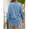 image:imageIDEALSANXUN Womens Skirt Sets Fall Winter Lounge Sweatshirt Matching 2 Piece Skort SetsBlue