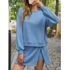 image:imageIDEALSANXUN Womens Skirt Sets Fall Winter Lounge Sweatshirt Matching 2 Piece Skort SetsBlue