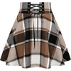 image:imageIDEALSANXUN Gothic Plaid Mini Skirts for Women Short High Waist Plaid SkirtsBrown New
