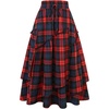 image:imageIDEALSANXUN Womens Long Plaid Skirts High Waisted Renaissance Maxi SkirtRed