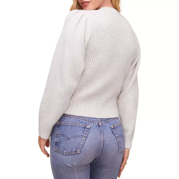 ASTR the label Womens Cindy Long Sleeve Textured Round Neck Knit SweaterOatmeal