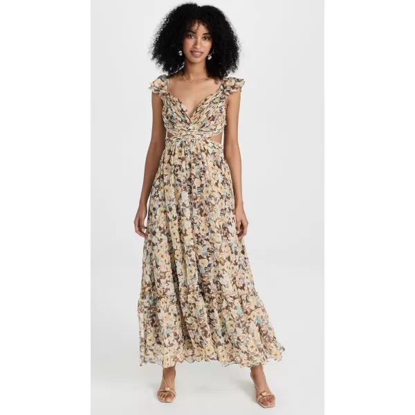 ASTR the label Womens Primrose DressBrown Yellow Floral